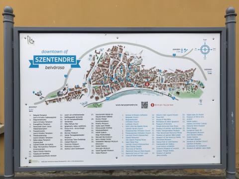 Downtown map of Szentendre, Hungary